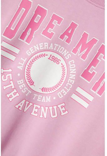 Name it KIDS sweater NKFVILOUI met printopdruk lichtroze Printopdruk 146 152 - Foto 2