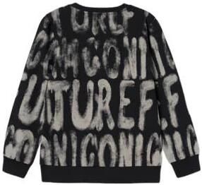 Name it KIDS sweater NKMKUJULLE met all over print zwart grijs All over print 134 140