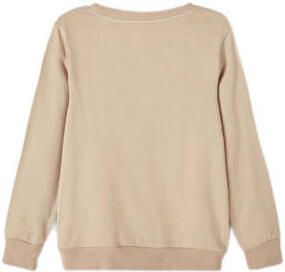 Name it KIDS sweater NKMLOLIVER met printopdruk zand Beige Printopdruk 122 128 - Foto 2