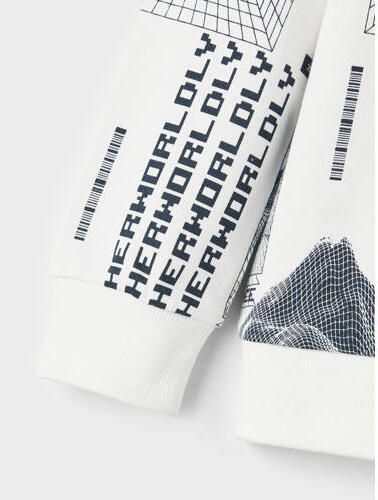 Name it KIDS sweater NKMLOLUMBO met all over print wit donkerblauw All over print 122 128 - Foto 2