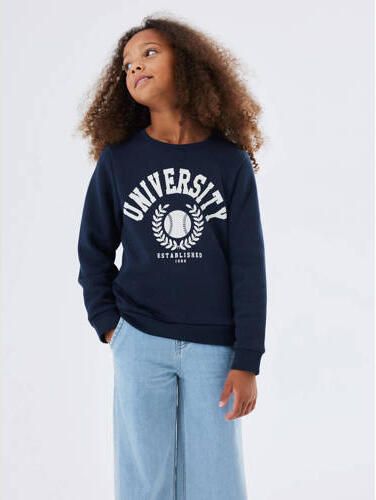 Name it KIDS sweater NKNTILLE met printopdruk donkerblauw Printopdruk 122 128 - Foto 2