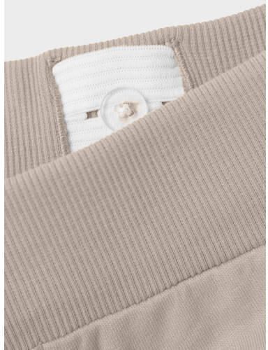 Name it KIDS sweatshort NKMVERMO grijszand Beige Effen 164