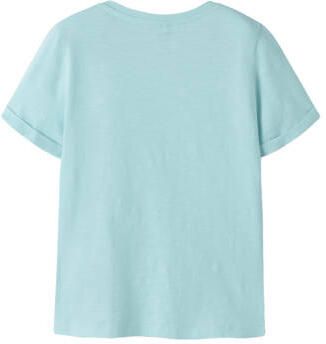 NAME IT KIDS T-shirt aquablauw Jongens Katoen Ronde hals Effen - Foto 3