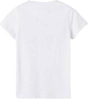 Name it KIDS T-shirt NKFDARIA met printopdruk en pailletten wit Meisjes Stretchkatoen Ronde hals 122 128 - Foto 3