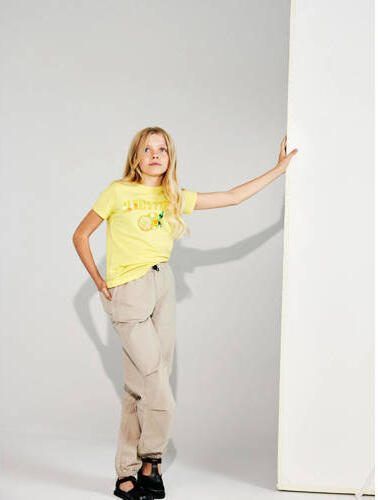 Name it KIDS T-shirt NKFDATRUNTE met printopdruk geel Meisjes Katoen Ronde hals 122 128 - Foto 3