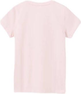 Name it KIDS T-shirt NKFDATRUNTE met printopdruk lichtroze Meisjes Katoen Ronde hals 122 128