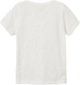 Name it KIDS T-shirt NKFFOLEJMA met tekst wit zwart Meisjes Biologisch katoen Ronde hals 134 140