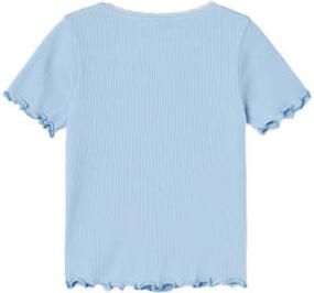 Name it KIDS T-shirt NKFFRAKKI lichtblauw Meisjes Katoen Ronde hals Effen 122 128