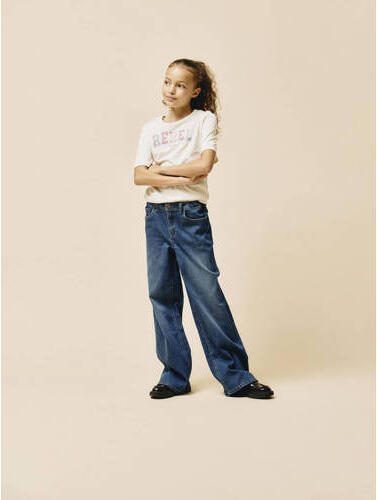 Name it KIDS T-shirt NKFKIAMI met printopdruk ecru Meisjes Katoen Ronde hals 122 128 - Foto 2