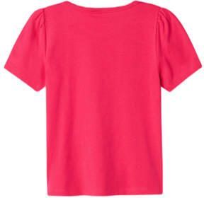 Name it KIDS T-shirt NKFKIAMI met printopdruk fuchsia Roze Meisjes Katoen Ronde hals 122 128