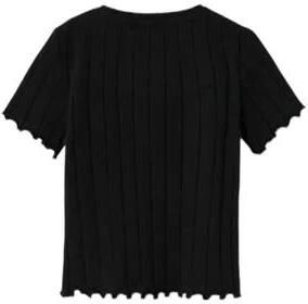 Name it KIDS T-shirt NKFNORALINA zwart Meisjes Stretchkatoen Ronde hals 122 128 - Foto 2