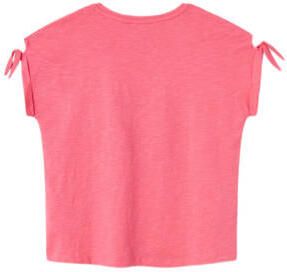Name it KIDS T-shirt NKFVEET met printopdruk zoetroze Meisjes Katoen Ronde hals 134 140