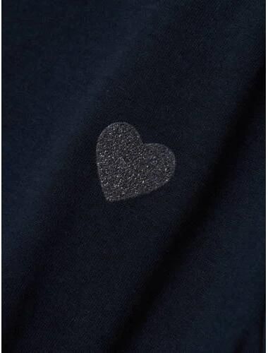 Name it KIDS T-shirt NKFVIOLINE met printopdruk en glitters donkerblauw Meisjes Katoen Ronde hals 122 128