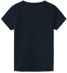 Name it KIDS T-shirt NKFVIX met printopdruk donkerblauw Meisjes Stretchkatoen Ronde hals 122 128