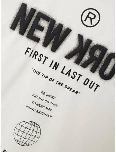 Name it KIDS T-shirt NKMBASTANJE met biologisch katoen offwhite Wit Backprint 146 152