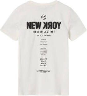 Name it KIDS T-shirt NKMBASTANJE met biologisch katoen offwhite Wit Backprint 146 152 - Foto 3
