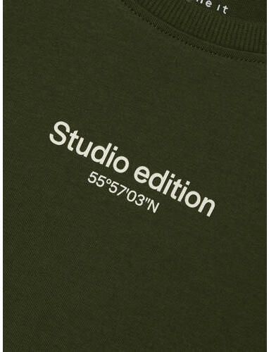 Name it KIDS T-shirt NKMBRODY met tekst donkergroen Jongens Katoen Ronde hals 122 128 - Foto 5