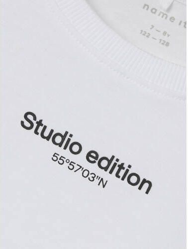 Name it KIDS T-shirt NKMBRODY met tekst wit Jongens Katoen Ronde hals Tekst 122 128