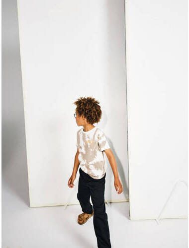 Name it KIDS T-shirt NKMDALIVER met all over print wit zand Jongens Biologisch katoen Ronde hals 158 164 - Foto 3