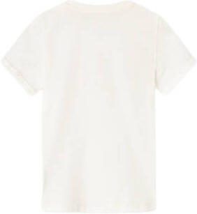 Name it KIDS T-shirt NKMDEFAN met printopdruk wit Jongens Katoen Ronde hals 122 128