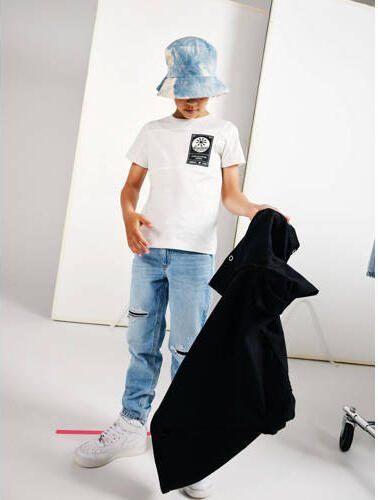 Name it KIDS T-shirt NKMDOLASSE met printopdruk wit Jongens Katoen Ronde hals 122 128 - Foto 2