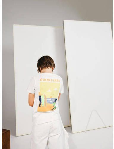 Name it KIDS T-shirt NKMFADSER met backprint offwhite Wit Jongens Katoen Ronde hals 122 128 - Foto 3