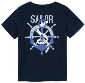 Name it KIDS T-shirt NKMFALIKSEN met backprint donkerblauw Jongens Katoen Ronde hals 122 128