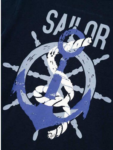 Name it KIDS T-shirt NKMFALIKSEN met backprint donkerblauw Jongens Katoen Ronde hals 122 128 - Foto 2
