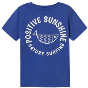 Name it KIDS T-shirt NKMFEMTEN met backprint hardblauw Jongens Katoen Ronde hals 122 128