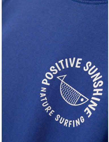 Name it KIDS T-shirt NKMFEMTEN met backprint hardblauw Jongens Katoen Ronde hals 122 128 - Foto 2
