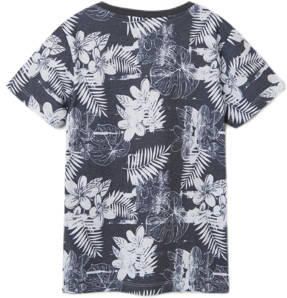 Name it KIDS T-shirt NKMFILES met all over print donkerblauw wit Jongens Katoen Ronde hals 134 140