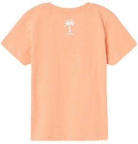 Name it KIDS T-shirt NKMHALBERT met printopdruk zachtoranje Jongens Katoen Ronde hals 122 128 - Foto 2