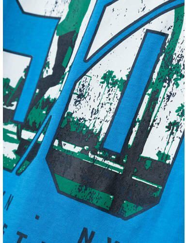 Name it KIDS T-shirt NKMHERRA met backprint hardblauw Jongens Katoen Ronde hals 122 128