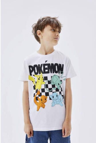 Name it KIDS T-shirt NKMJULIN met printopdruk wit Jongens Stretchkatoen Ronde hals 122 128 - Foto 3