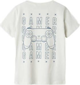 Name it KIDS T-shirt NKMKARLETTO met printopdruk ecru Jongens Katoen Ronde hals 122 128