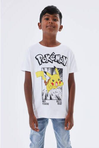 Name it KIDS T-shirt NKMNOISI met Pokemon printopdruk wit geel zwart Jongens Katoen Ronde hals 158 164 - Foto 2