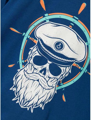 Name it KIDS T-shirt NKMTAVIK met printopdruk hardblauw Jongens Katoen Ronde hals 122 128