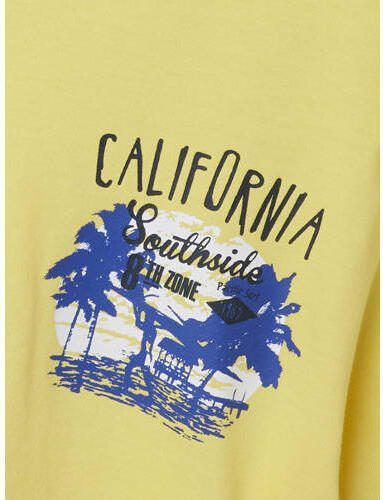 Name it KIDS T-shirt NKMVAGNO met printopdruk geel Jongens Katoen Ronde hals 122 128 - Foto 2