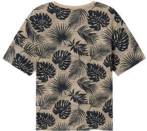 Name it KIDS T-shirt NKMVALTHER met all over print beige zwart Jongens Katoen Ronde hals 122 128 - Foto 2