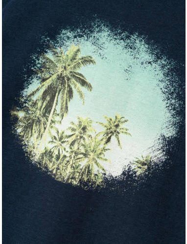 Name it KIDS T-shirt NKMVOTO met printopdruk donkerblauw palms Jongens Katoen Ronde hals 134 140 - Foto 2
