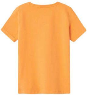 Name it KIDS T-shirt NKMVUX met printopdruk oranje Jongens Stretchkatoen Ronde hals 122 128