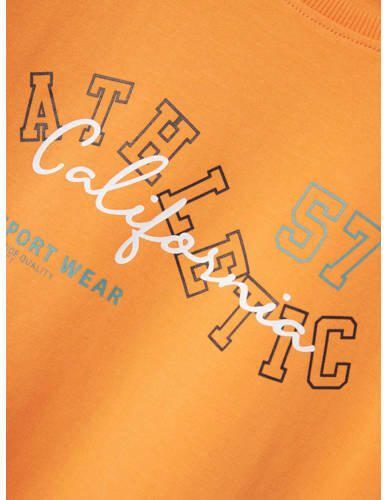 Name it KIDS T-shirt NKMVUX met printopdruk oranje Jongens Stretchkatoen Ronde hals 122 128 - Foto 2