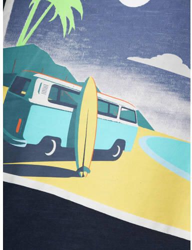 Name it KIDS T-shirt NKMZEFREDE met printopdruk donkerblauw Jongens Katoen Ronde hals 134 140