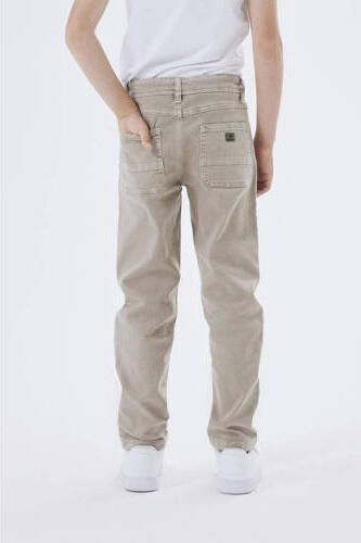 Name it KIDS tapered fit broek NKMSILAS beige Jongens Stretchkatoen Effen 128 - Foto 2