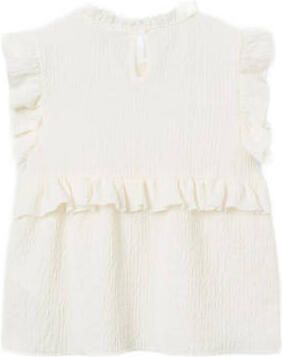 Name it KIDS top NKFFLOKKA ecru Blouse Meisjes Polyester Opstaande kraag 122 128
