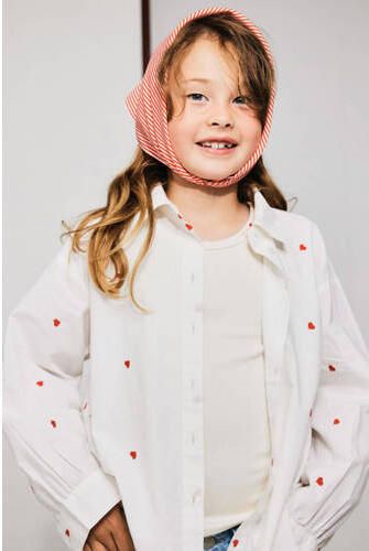 Name it KIDS top NKFFRISKE met hartjes beige Meisjes Stretchkatoen Ronde hals 122 128 - Foto 3