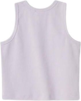 Name it KIDS top NKFNAKAL SL CROP TOP NOOS lila Paars Meisjes Katoen Ronde hals 146 152