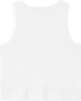 Name it KIDS top NKFNAKAL SL CROP TOP NOOS wit Meisjes Katoen Ronde hals 158 164