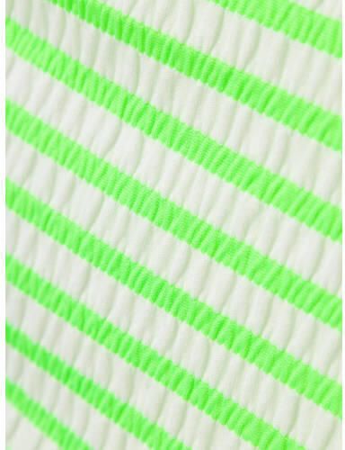 Name it KIDS triangel bikini met ruches NKFZALEY neon groen wit Meisjes Polyester 110 116
