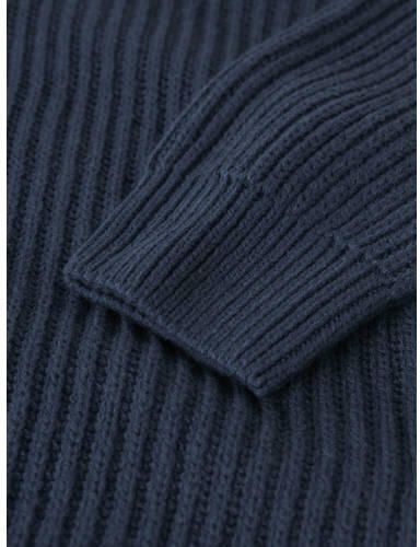 NAME IT KIDS trui donkerblauw grof gebreid Jongens Katoen Ronde hals Effen - Foto 3